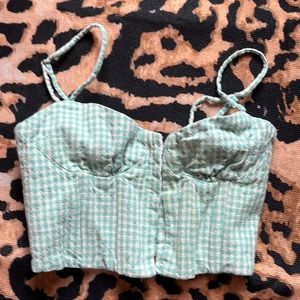 zara plaid crop top/corset